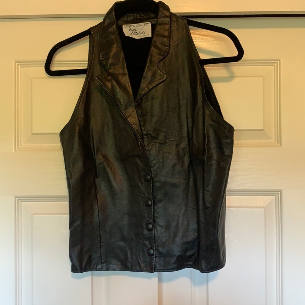 Custom Leather vest, black